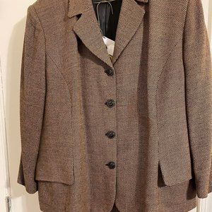 Rena Rowan For Savile 18W Mustard Brown 2 Piece Skirt Suit